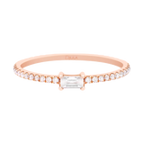 Gold and Diamond Union Baguette Ring