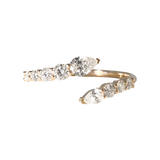 Gold and Diamond Marquise Spiral Ring