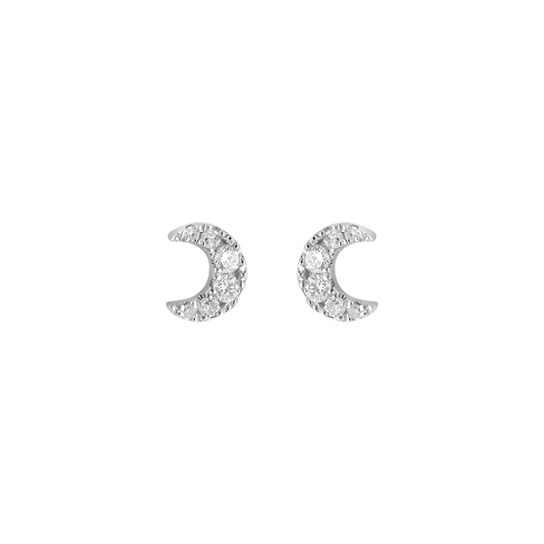 Gold and Diamond Magic Touch Moon Earrings