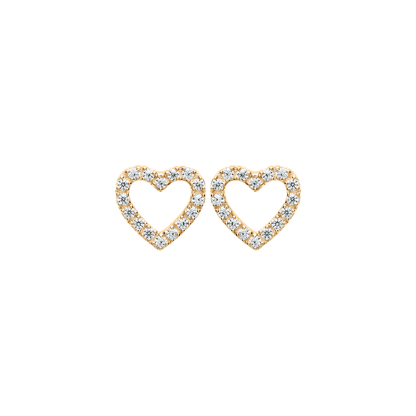 Gold and Diamond Magic Touch Heart Earrings