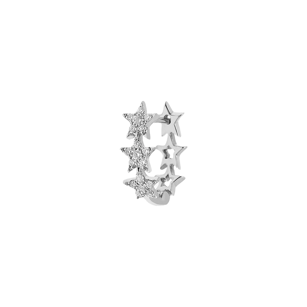Gold and Diamond Multi Star Hoop Single