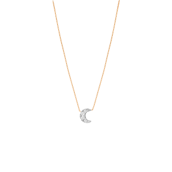 Gold and Diamond Magic Touch Moon Necklace