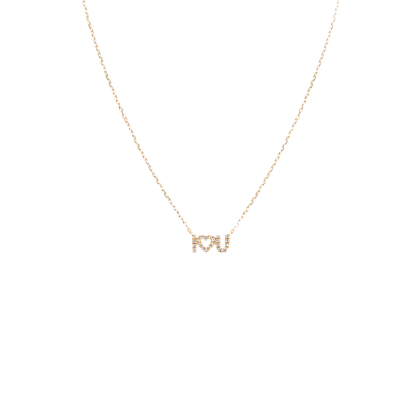 Gold and Diamond Magic Touch I Love U Necklace