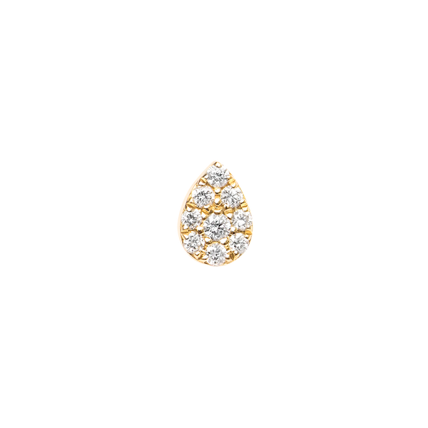 Gold and Diamond Pear Bar Piercing