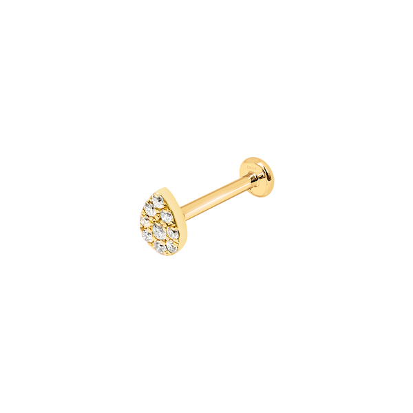 Gold and Diamond Pear Bar Piercing