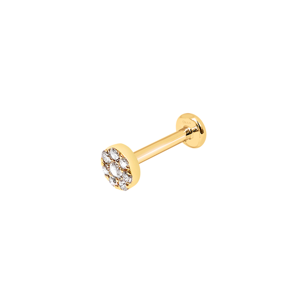 Gold and Diamond Target Bar Piercing