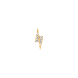 Gold and Diamond Lightening Bolt Paved Piercing