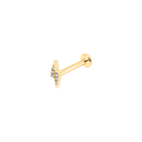 Gold and Diamond Lightening Bolt Paved Piercing