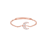 Gold and Diamond New Magic Touch Moon Chain Ring