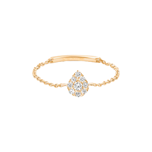 Gold and Diamond New Magic Touch Pear Chain Ring