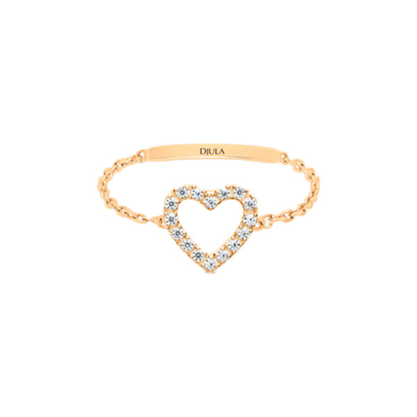 Gold and Diamond Magic Touch Heart Ring Large Model