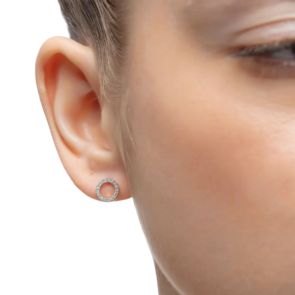 Gold and Diamond Magic Touch Circle Diamond Earrings