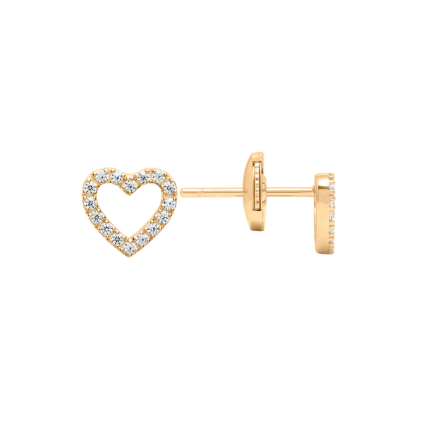 Gold and Diamond Magic Touch Heart Earrings