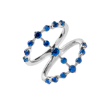 Anillo Oro Blanco 6.18 Grs y Zafiros Azules
