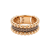 Anillo Oro Rosa con Diamantes Café