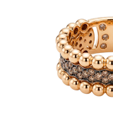 Anillo Oro Rosa con Diamantes Café