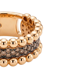 Anillo Oro Rosa con Diamantes Café