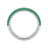 Anillo Noblesse Oblige Oro Blanco con Esmeraldas y Diamantes