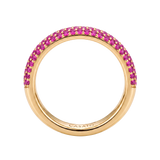 Anillo Noblesse Oblige Oro Amarillo con Zafiros Rosas