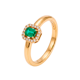Anillo Madame Oro Amarillo con Esmeralda y Diamantes