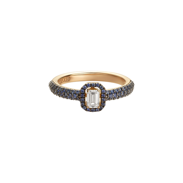 Madame Anillo Gold with Sapphire and Diamond Pavé