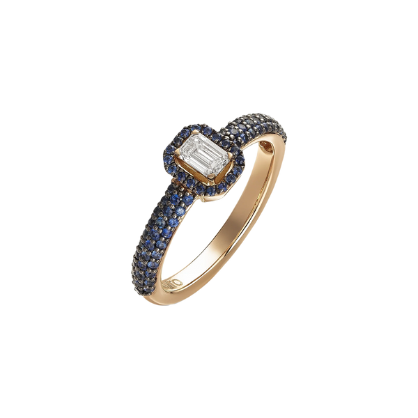 Madame Anillo Gold with Sapphire and Diamond Pavé