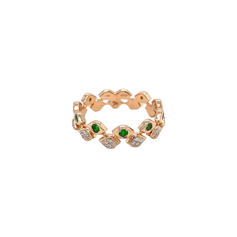 Mikoulette Anillo with Emeralds and Diamonds