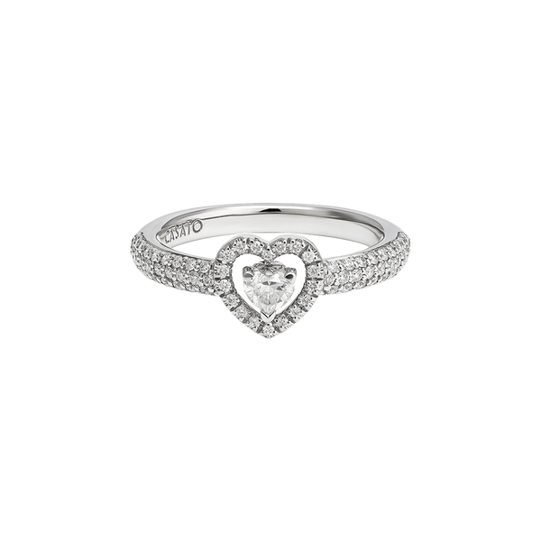 Madame Anillo with White Diamonds & Heart Diamond