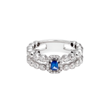 Anillo Boutique Icon Oro Blanco con Zafiro y Diamantes