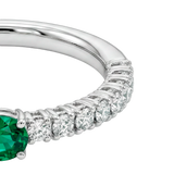 Anillo Madame Oro Blanco con Esmeralda y Diamantes