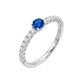 Anillo Madame Oro Blanco con Zafiro Azul y Diamantes
