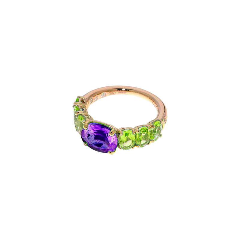 Back to Origin Anillo with Peridot, Amethyst & Diamonds