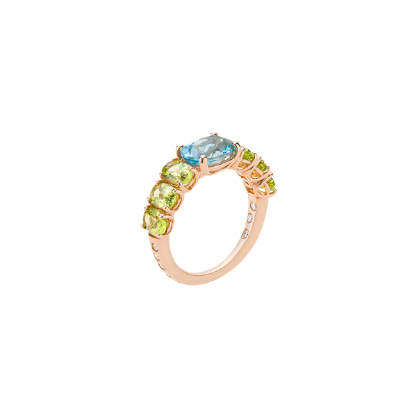 Back to Origin Anillo with Peridot, Blue Topaz & Diamonds