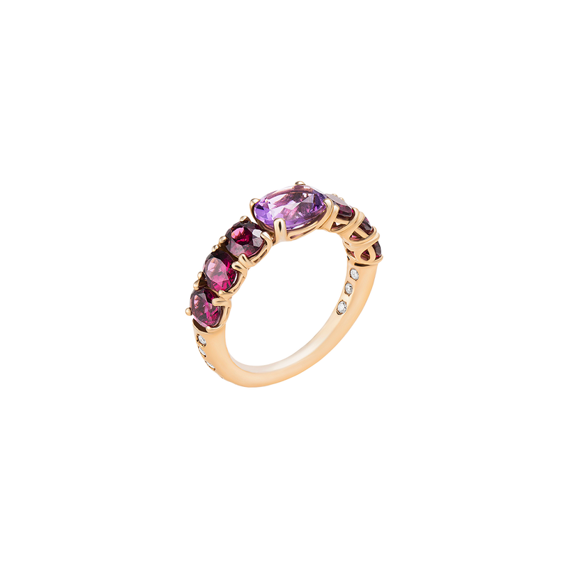 Back to Origin Anillo with Amethyst, Rhodolite & Diamonds