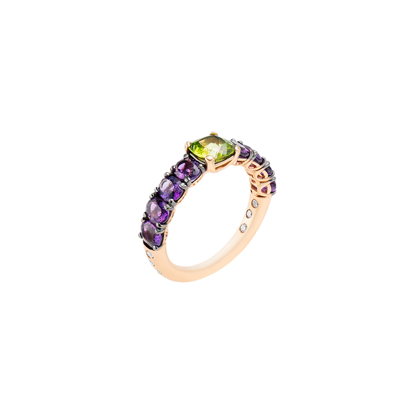 Back to Origin Anillo with Amethyst, Peridot & Diamonds