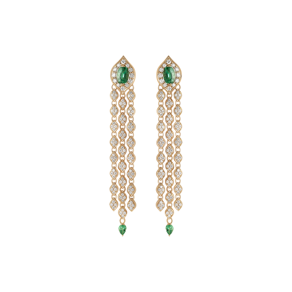 Mikoulette Pendientes with Emerald and Diamonds