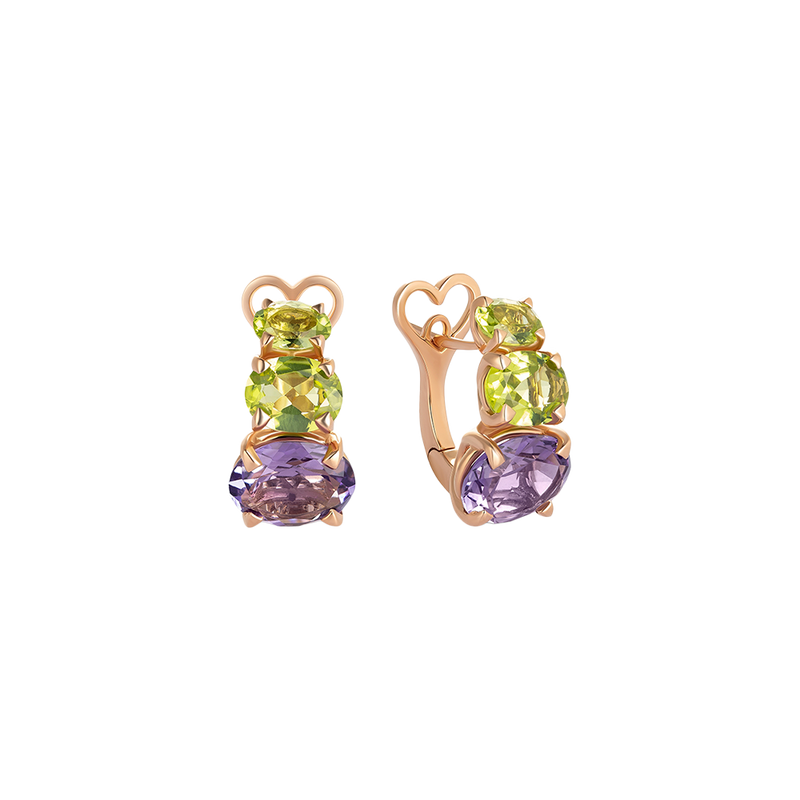 Back to Origin Pendientes with Amethyst & Peridot