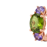 Aretes Back to Origin Oro Rosa con Peridotos y Amatistas