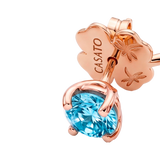 Aretes Back to Origin Oro Rosa con Topacios Azules