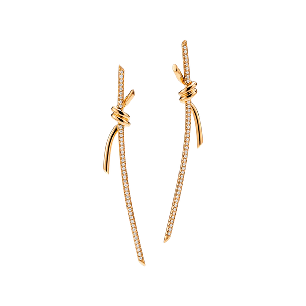 Tiffany Knot Pendientes Yellow Gold & Diamonds