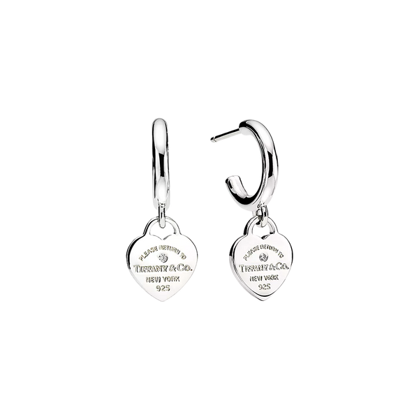 Return to Tiffany Pendientes Hoop Silver & Diamonds