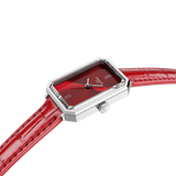 Reloj para Mujer SRV Cuarzo 30mm Rojo y Cuero