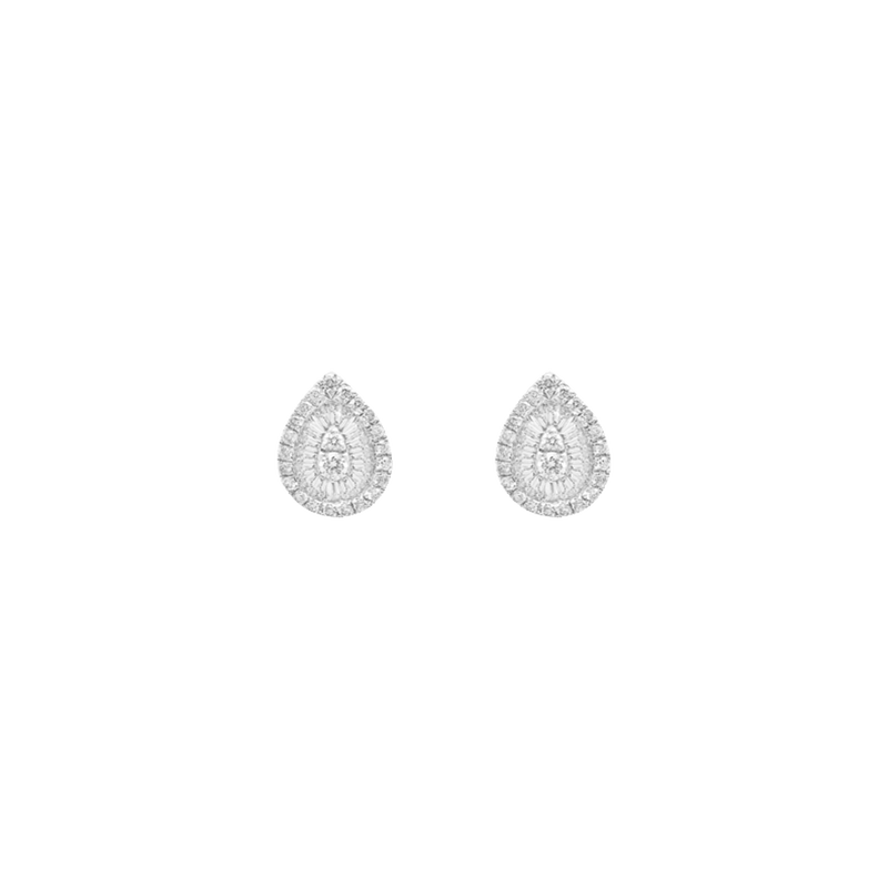 Gold and Diamond Pear Earrings