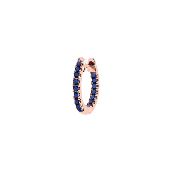 Gold and Blue Sapphire Single Hoop
