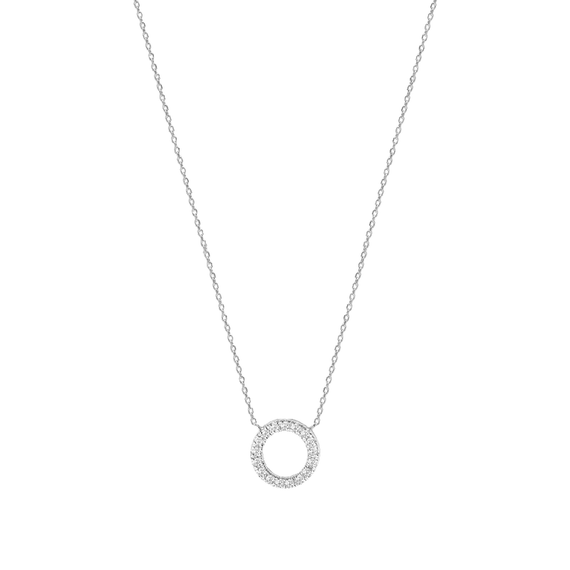 Gold and Diamond Circle Chain Necklace