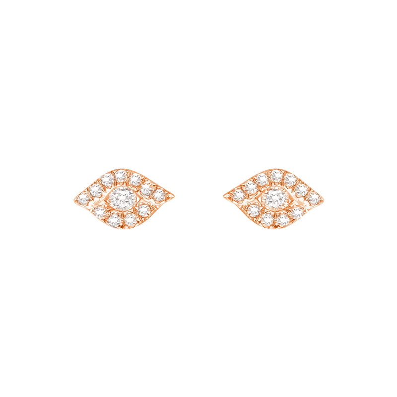 Gold and Diamond Eye Earrings